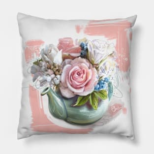 Bouquet in a teapot Pillow