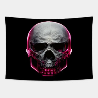 Cyber Neon Skull Tapestry