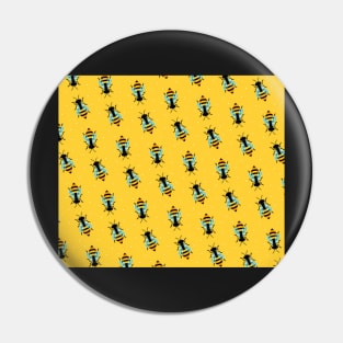 Save The Bees Honeybee Beekeeper Nature Lover Yellow Blue Black Gifts for Him and her Pin