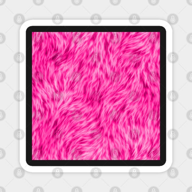 Bright Neon Pink Fur Design Magnet by CraftyCatz