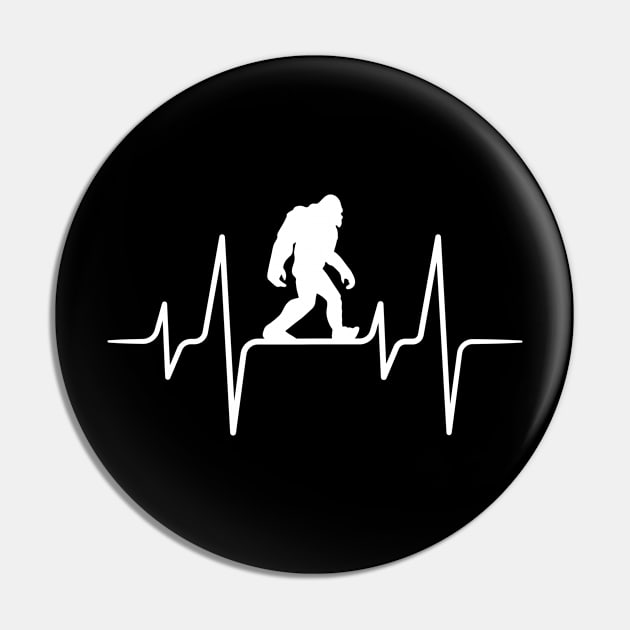 Bigfoot Heartbeat - Sasquatch Yeti Heartbeat - Heartbeat Pin by Muzaffar Graphics