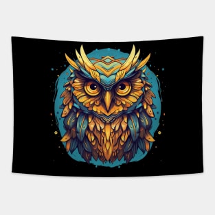 Owl Portrait Pop Art Tapestry