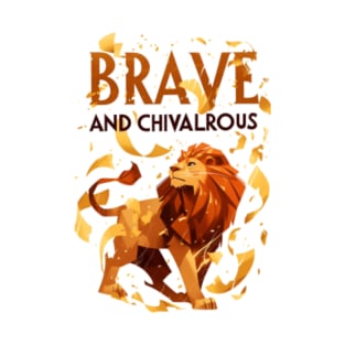 Brave and Chivalrous - Majestic Lion - Fantasy T-Shirt