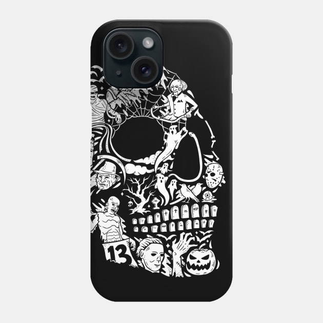 Horroween - horror skull tee Phone Case by Gammaray