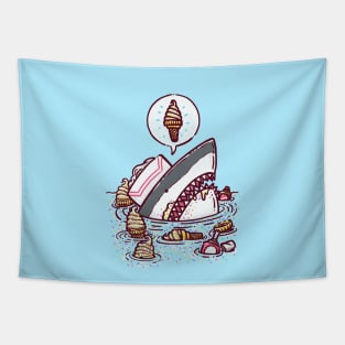 Ice Cream Cone Shark Tapestry