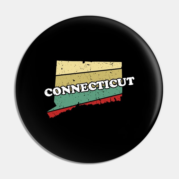 Connecticut State Vintage Retro Souvenir Gift Pin by Wicked Zebra