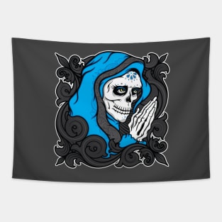 La Virgen Catrina (Blue Version) Tapestry