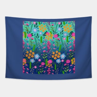 Blue Mint Gradient Garden Flowers Pretty Design Tapestry