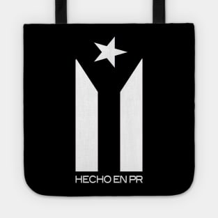 Hecho en Puerto Rico Made in Puerto Rico Flag Boricua Black Flag Tote