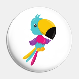 Colorful Parrot, Cute Parrot, Tropical Parrot Pin