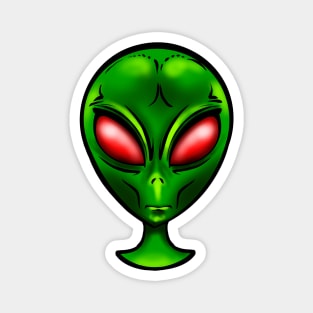 Green alien head Magnet