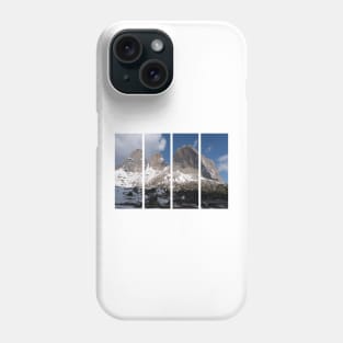 Selva di Val Gardena, Bolzano, Italy. Snow-covered mountain in the Dolomites; sunny spring day. Passo Sella Phone Case