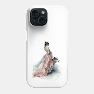 Woman with wolf Phone Case