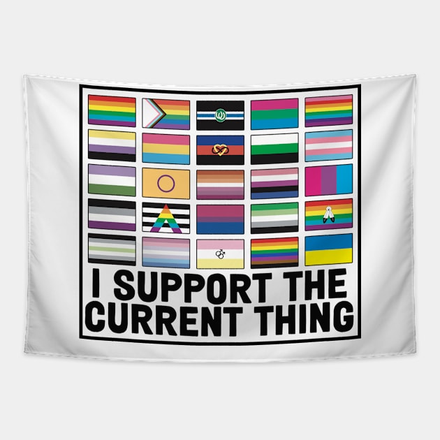 I Support Current Thing LGBT Ally BHM UKraine Flag Tapestry by Thomas Mitchell Coney