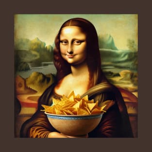 Mona Lisa Tortilla Chip Feast Tee - National Tortilla Chip Day T-Shirt