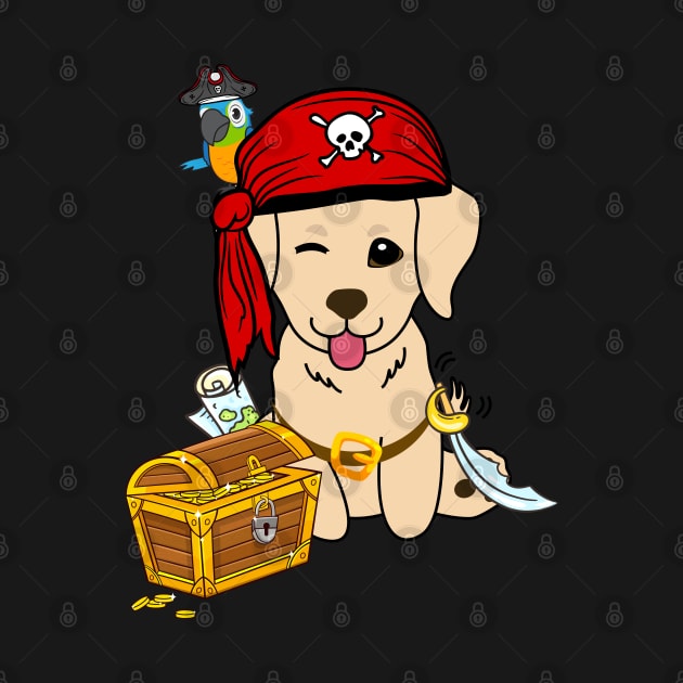 Funny golden retriever is a pirate by Pet Station