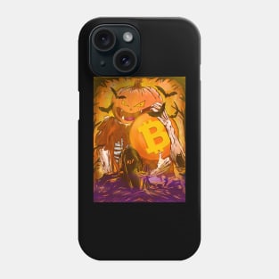 pumpkin king with bitcoin Phone Case