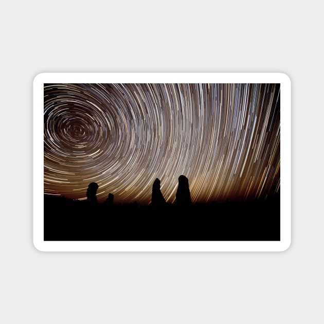 Pinnacles Star Trails Magnet by paulmp