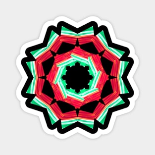 Red and green mandala Magnet