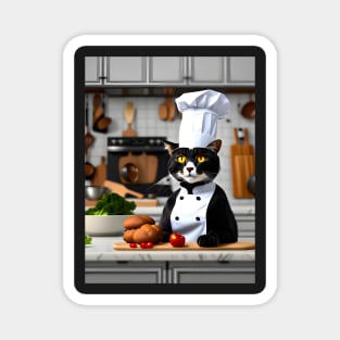 Chef Cat - Modern Digital Art Magnet