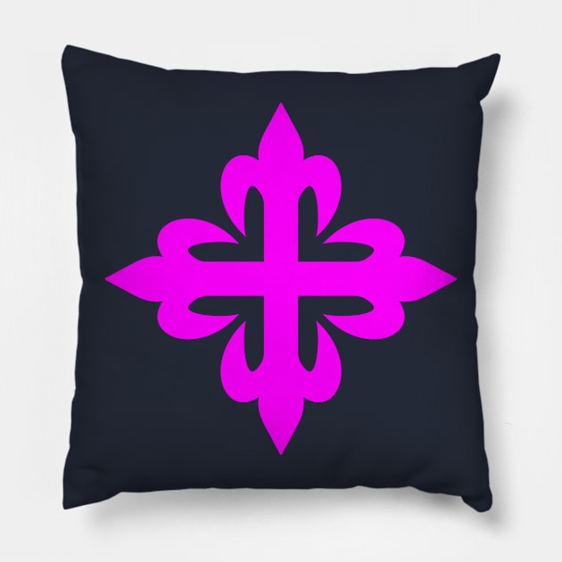 Flowered cross (pink) Pillow by PabloDeChenez