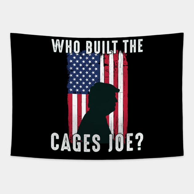 Who Built The Cages Joe? Trump 2020 Debate Tapestry by Metal Works