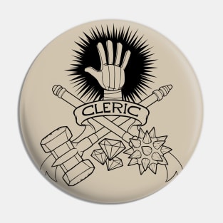 Cleric Class - Black Design Pin