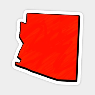 Bright Red Arizona Outline Magnet