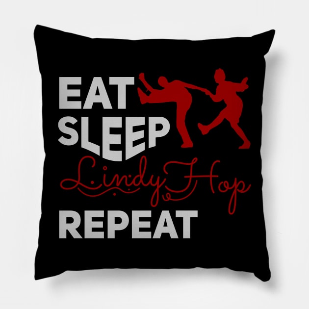 Eat // Sleep // Lindy Hop // Repeat Pillow by Degiab