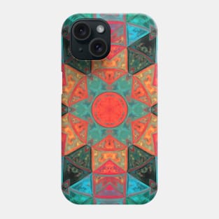 Mosaic Kaleidoscope Flower Pink and Teal Phone Case