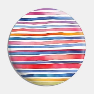 Watercolor stripes, colorful pattern Pin