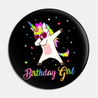 Unicorn Birthday Girl Dabbing Unicorn Birthday Princess Dab Pin