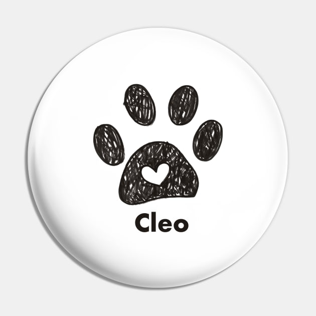 Cleo name made of hand drawn paw prints Pin by GULSENGUNEL