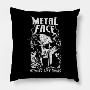 Vintage Bootleg Metal Face White Pillow