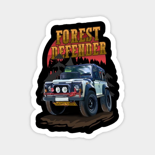 Land Rover Defender Going Offroad Magnet by Aiqkids Design