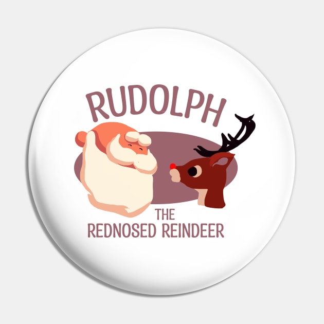 Rudolph and Santa Pin by xalauras studio