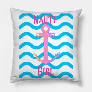 Nautical Girl With Waves Pillow