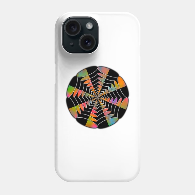 Neon Radio Wave Mandala - Intricate Digital Illustration, Colorful Vibrant and Eye-catching Design, Perfect gift idea for printing on shirts, wall art, home decor, stationary, phone cases and more. Phone Case by cherdoodles