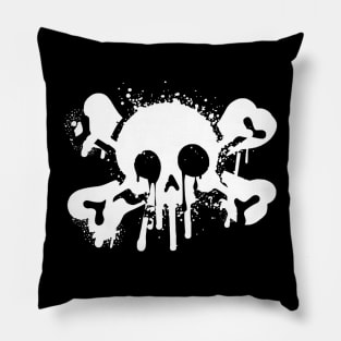 Skull And Crossbones Graffiti Style Pillow