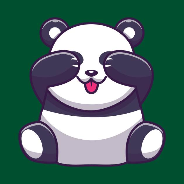 Cute Panda Closing Eyes Cartoon by Catalyst Labs