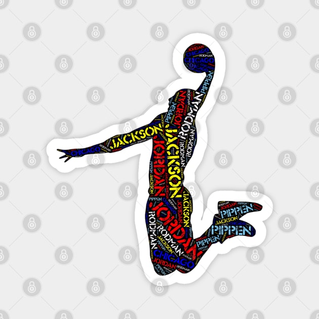 BASKET JUMP SHOT SILLHOUETTE Magnet by Vikinoko Micro Photography