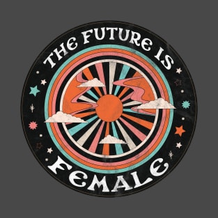 "The Future Is Female" Retro Distressed 70's Feminist Text T-Shirt