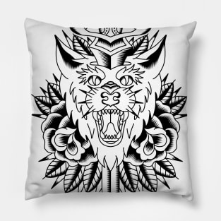 Black Wolf & Dagger design Pillow