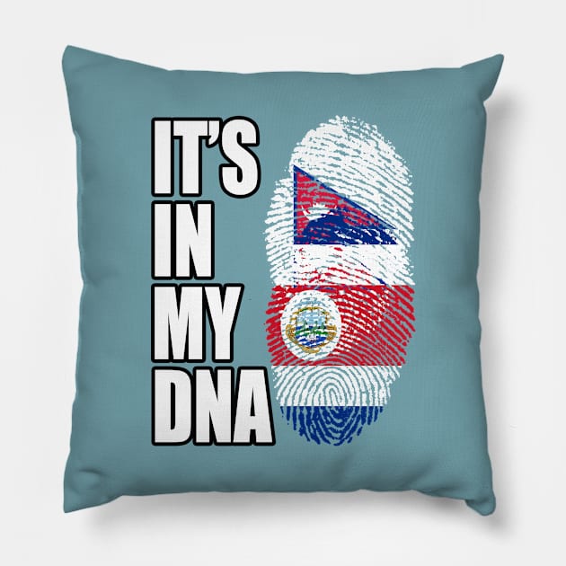 Costa Rican And Nepalese Mix DNA Flag Heritage Pillow by Just Rep It!!