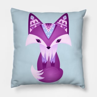 Mystical Woodland Pink Purple Fox Pillow