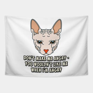 Angry Sphynx Cat Tapestry