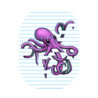 Octopus Lined Paper T-Shirt