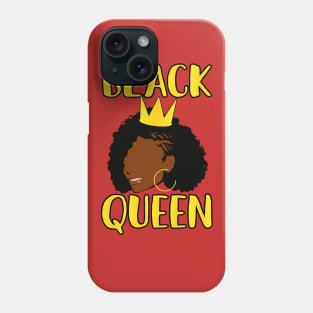 Black Afro Queen With Gold Crown Phone Case