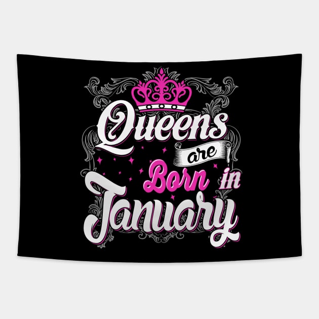 Queens are born in January Tapestry by AwesomeTshirts