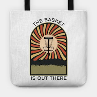 The Basket Is Out There | Disc Golf Vintage Retro Arch Mountains Tote